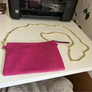Pink Faux Snakeskin Crossbody Chain Purse Bag Merona